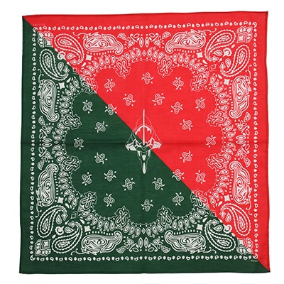EVA-01 PAISLEYS 2TONE BANDANNA (GREEN×RED)