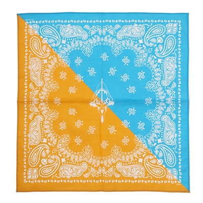 EVA-01 PAISLEYS 2TONE BANDANNA (YELLOW×BLUE)