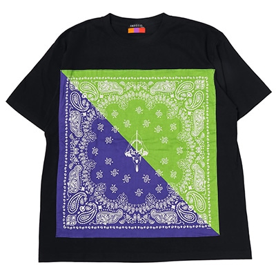 EVA-01 PAISLEYS 2TONE BANDANNA T-Shirt (BLACK)
