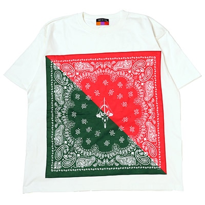 EVA-01 PAISLEYS 2TONE BANDANNA T-Shirt (WHITE)