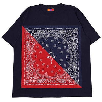 EVA-01 PAISLEYS 2TONE BANDANNA T-Shirt (NAVY)