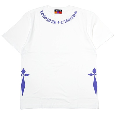 LONGINUS・CASSIUS BLACKLETTER T-Shirt (WHITE×PURPLE)