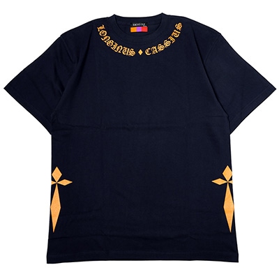 LONGINUS・CASSIUS BLACKLETTER T-Shirt (NAVY×ORANGE)