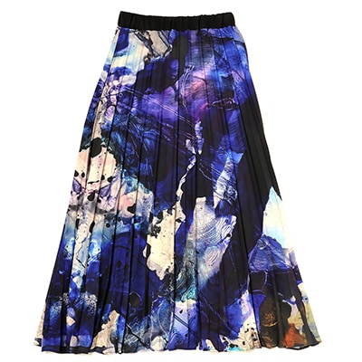 EVANGELION Graffiti Pleated Skirt by Cigarette-burns (NAVY(Mark.06))