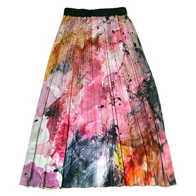 EVANGELION Graffiti Pleated Skirt by Cigarette-burns (PINK(EVA-08))