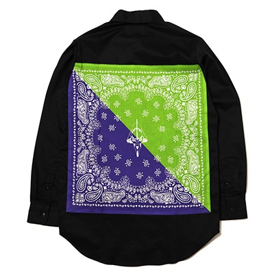 EVA-01 PAISLEYS 2TONE BANDANNA SHIRTS (BLACK)