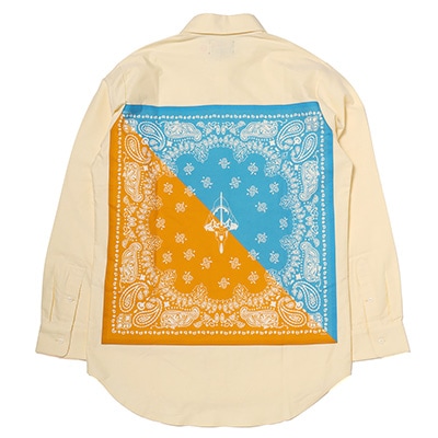 EVA-01 PAISLEYS 2TONE BANDANNA SHIRTS (YELLOW)