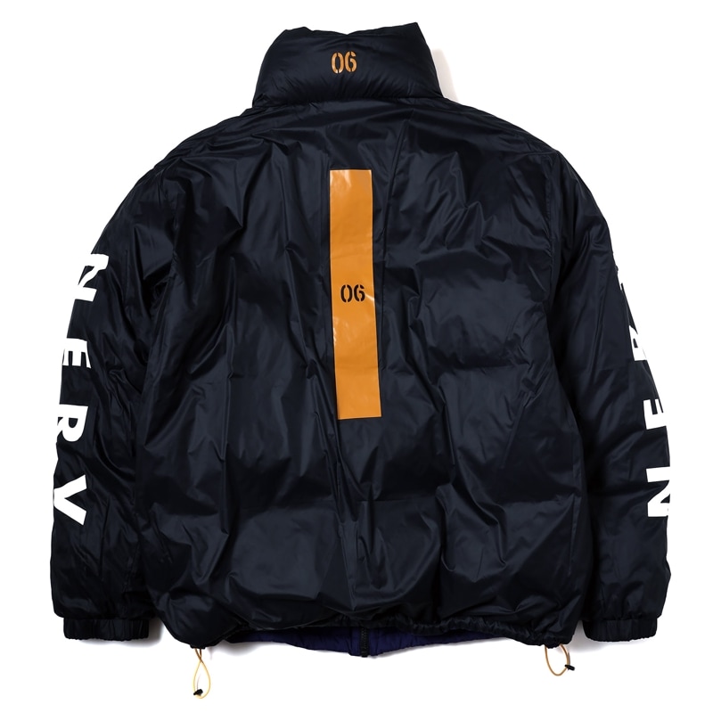 EVANGELION REVERSIBLE BUBBLE DOWN JACKET by FIRST DOWN (BLACK× NAVY)