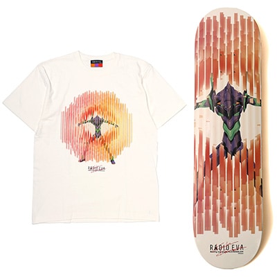 河村康輔 x エヴァ初号機 アートTシャツ&スケボ 直筆サインカード付き 河村康輔 x エヴァ初号機 アートTシャツ&スケボ 直筆サイン