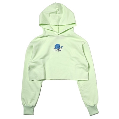 EVA-01 Flower Embroidery Cropped Parka (YELLOW)