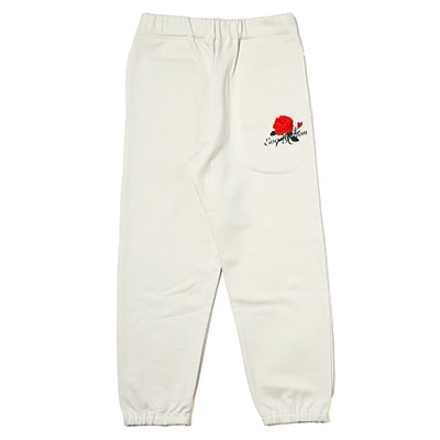 EVA-01 Flower Embroidery Sweat Pants (NATURAL)