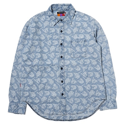 EVANGELION MONOGRAM JACQUARD DENIM SHIRT (INDIGO)
