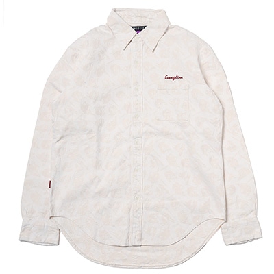 EVANGELION MONOGRAM JACQUARD DENIM SHIRT (WHITE)