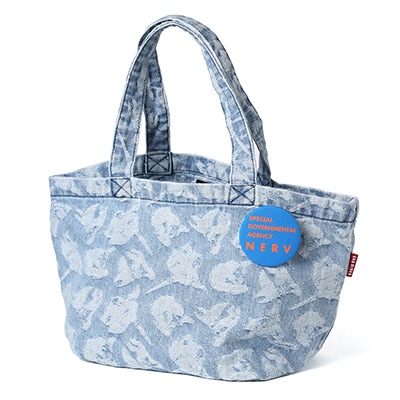 EVANGELION MONOGRAM JACQUARD DENIM LUNCH BAG (INDIGO)