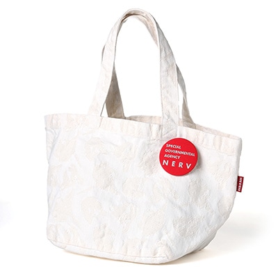 EVANGELION MONOGRAM JACQUARD DENIM LUNCH BAG (WHITE)