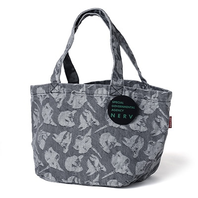 EVANGELION MONOGRAM JACQUARD DENIM LUNCH BAG (BLACK)