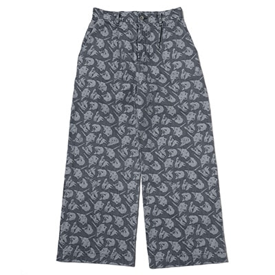 EVANGELION MONOGRAM JACQUARD DENIM PANTS (BLACK)