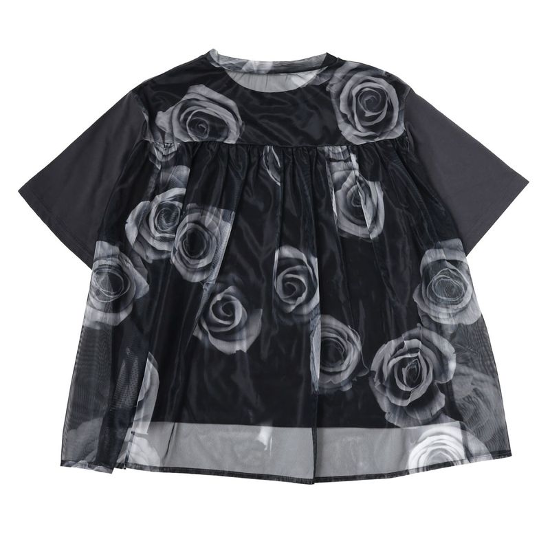 EVANGELION Rose Sheer Shirt（GRAY）