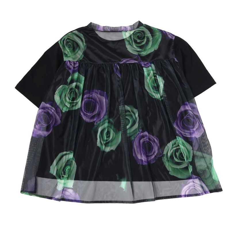 EVANGELION Rose Sheer Shirt（BLACK）