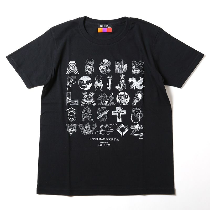 TYPOGRAPHY OF EVA index T-Shirt β（BLACK×WHITE）