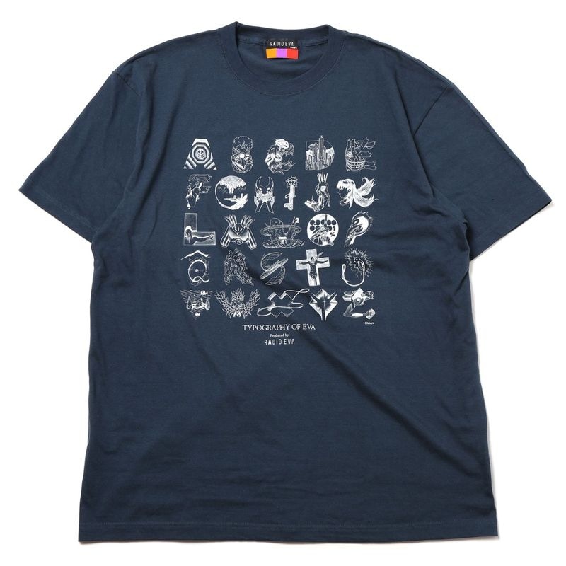 TYPOGRAPHY OF EVA index T-Shirt β（SLATE×WHITE）