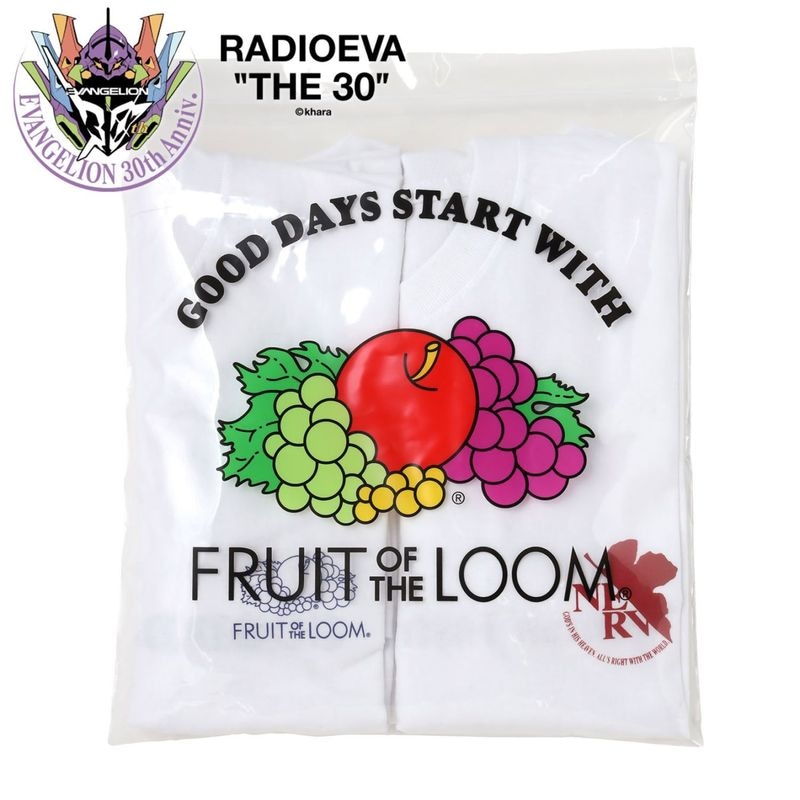 EVANGELION 2P PACKS T-Shirt by FRUIT OF THE LOOM（WHITE）