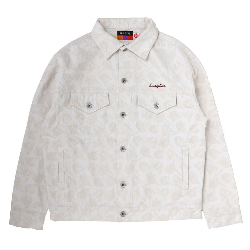EVANGELION MONOGRAM JACQUARD DENIM TRUCKER JACKET（WHITE）