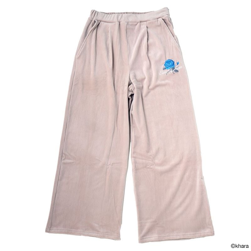 EVA-01 Flower Embroidery Corduroy Pants（BEIGE）