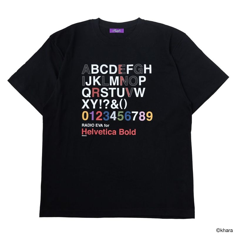 RADIO EVA Helvetica T-Shirt α（BLACK）