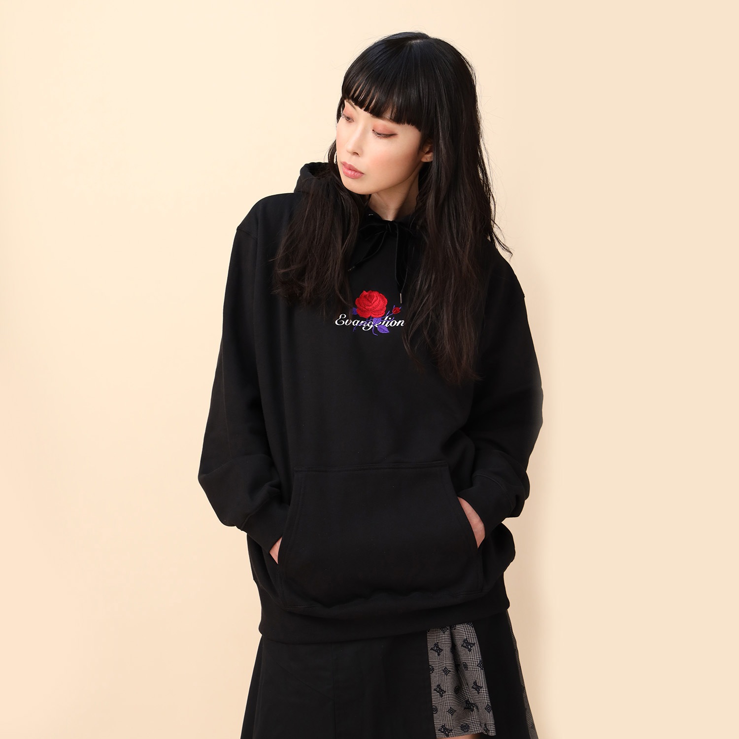 EVA-01 Flower Embroidery Parka (BLACK(初号機覚醒ローズ))