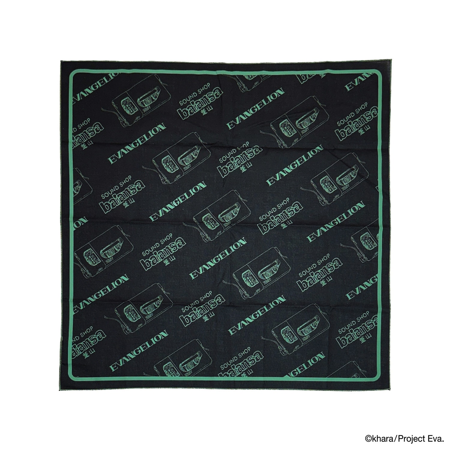 EVANGELION CASSETTE BANDANNA by BALANSA（BLACK）