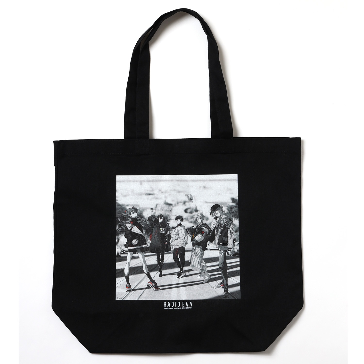 RADIO EVA Illustration Tote Bag (Mai Yoneyama) (BLACK(MONO))