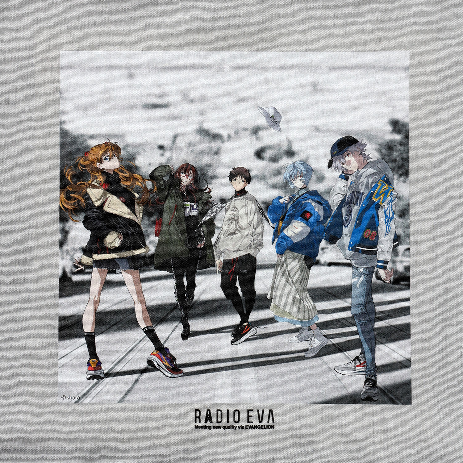 RADIO EVA Illustration Tote Bag α(Mai Yoneyama) (LIGHT GRAY(COLOR))