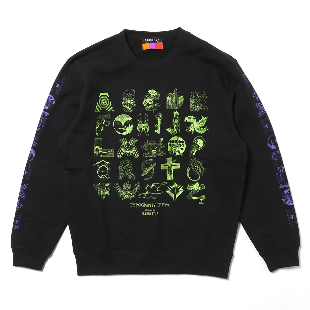 TYPOGRAPHY OF EVA Sweat (ブラック)