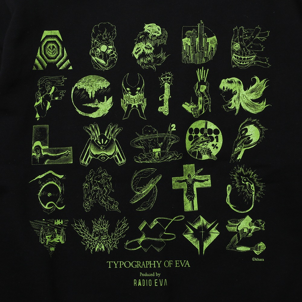 TYPOGRAPHY OF EVA Sweat (ブラック)
