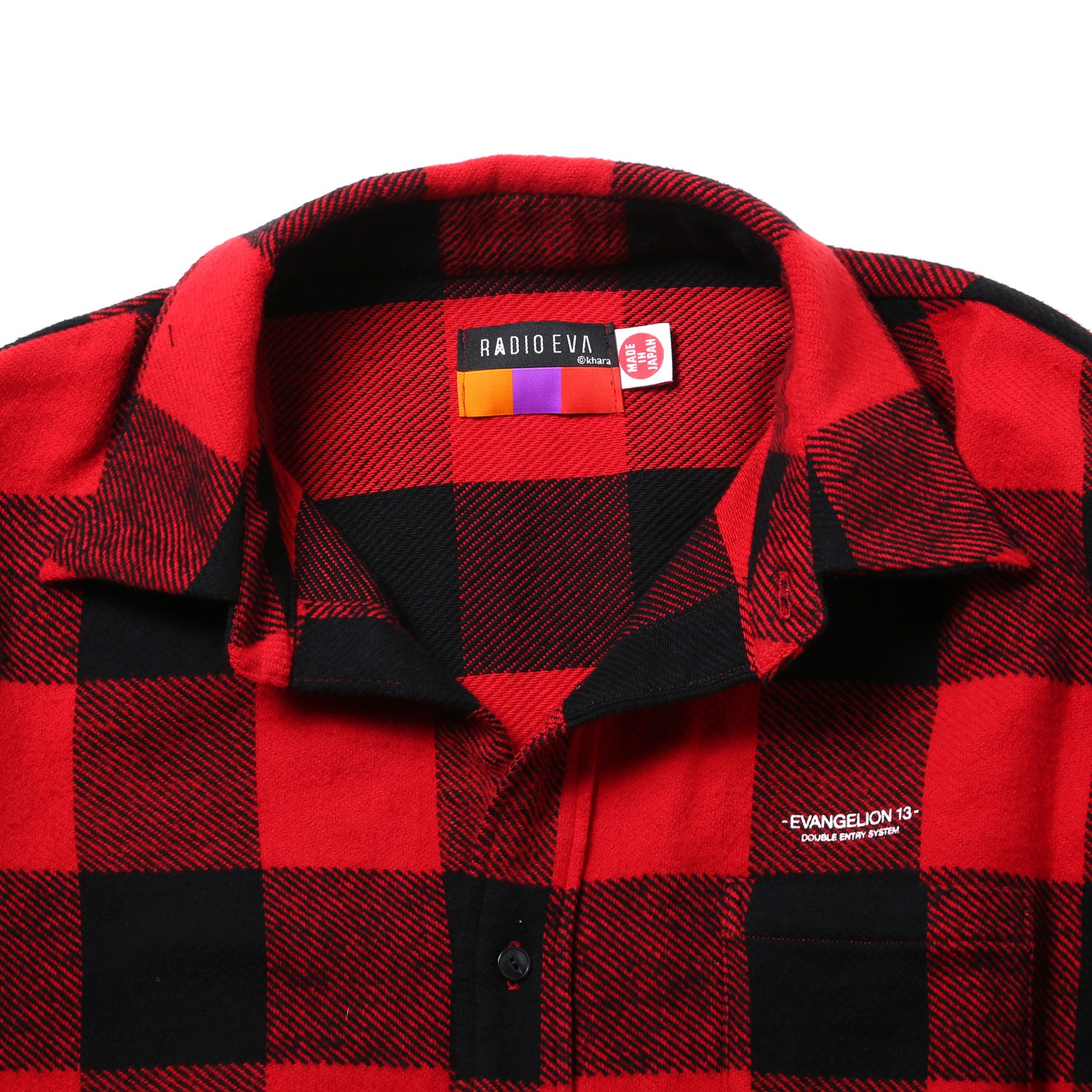 EVANGELION XIII FLANNEL CHECK SHIRTS JKT (レッド)