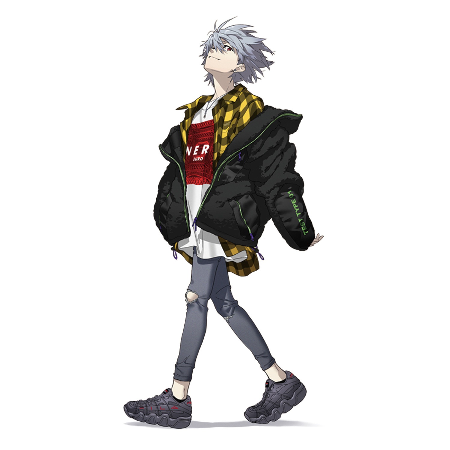 EVANGELION XIII FLANNEL CHECK SHIRTS JKT (ブルー)