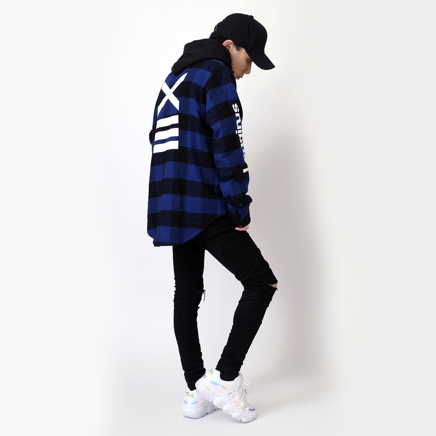 EVANGELION XIII FLANNEL CHECK SHIRTS JKT (ブルー)