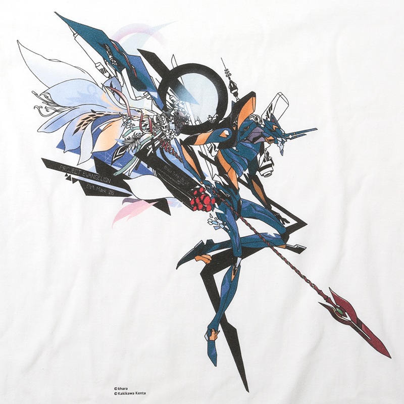 Abstract EVANGELION T-Shirt β（KENTA KAKIKAWA）（WHITE（Mark.06））