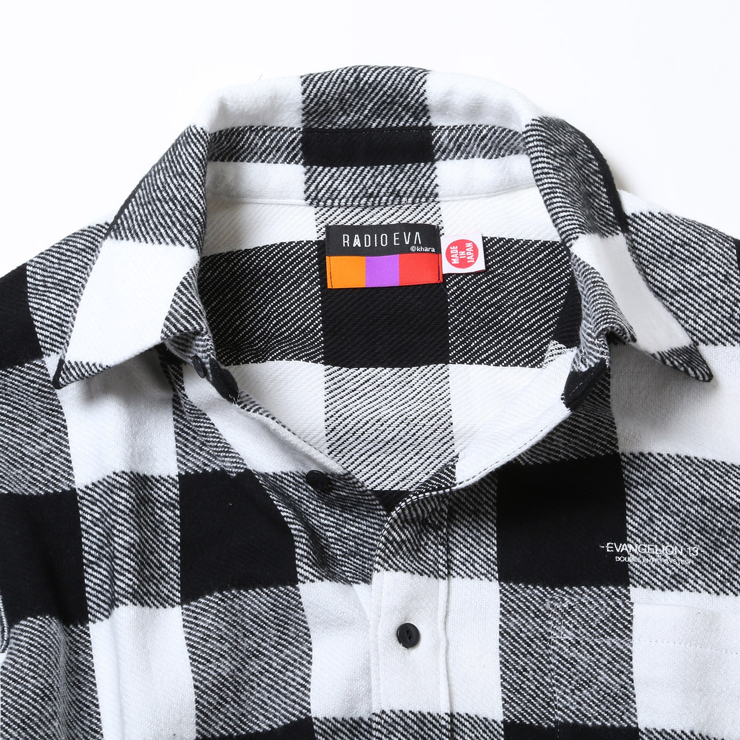 EVANGELION XIII FLANNEL CHECK SHIRTS JKT (ホワイト)