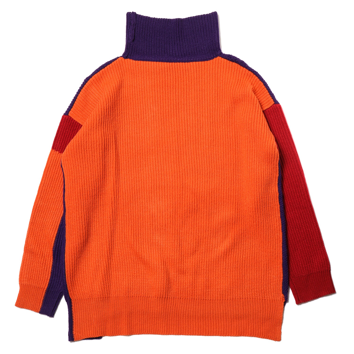 EVANGELION Panel Turtleneck Knit (ORANVE×RED×PURPLE)