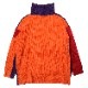 EVANGELION Panel Turtleneck Knit (ORANVE×RED×PURPLE)