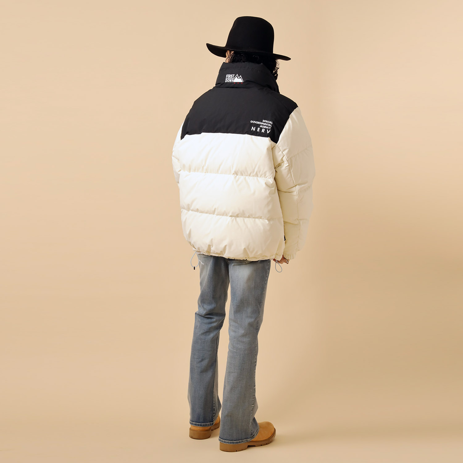 EVANGELION REVERSIBLE BUBBLE DOWN JACKET by FIRST DOWN (BLACKWHITE)
