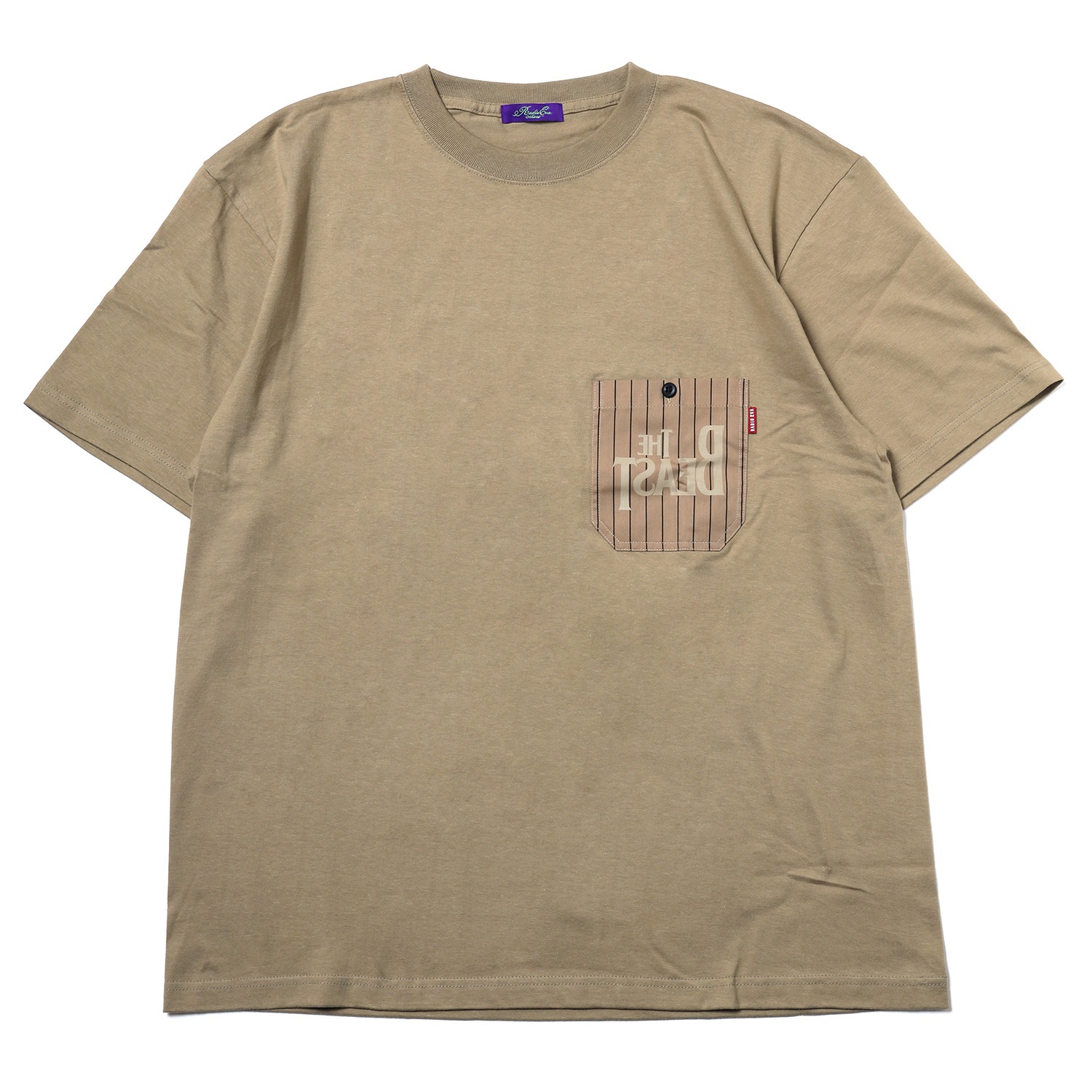 THE BEAST STRIPE POCKET T-Shirt (BEIGE)