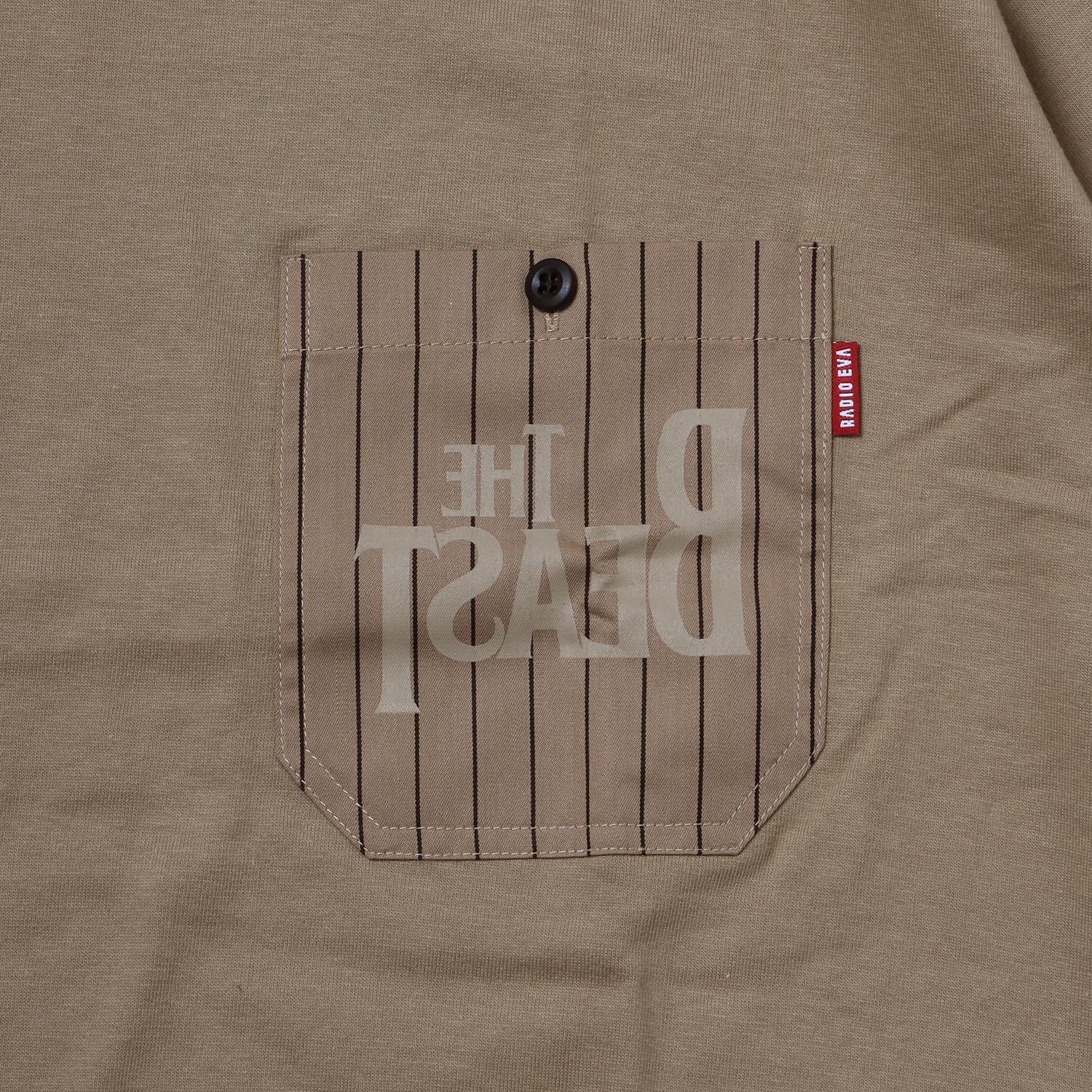 THE BEAST STRIPE POCKET T-Shirt (BEIGE)