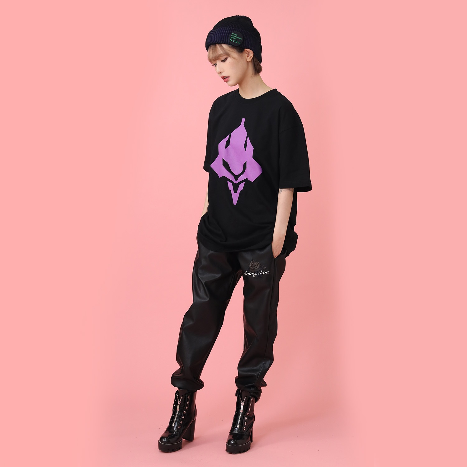 EVA T-Shirt β (BLACK×PURPLE)