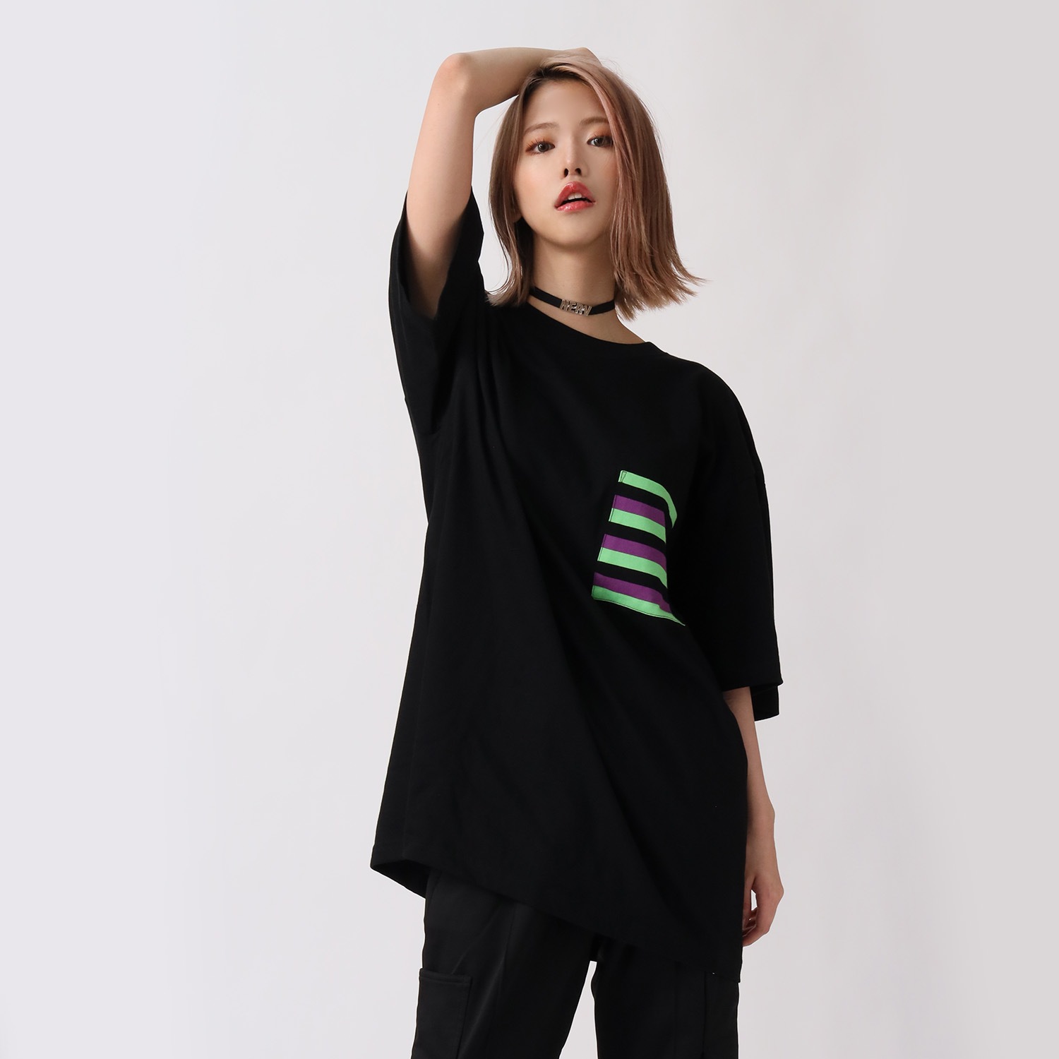 EVANGELION BORDER POCKET T-Shirt (BLACK(EVA-01))