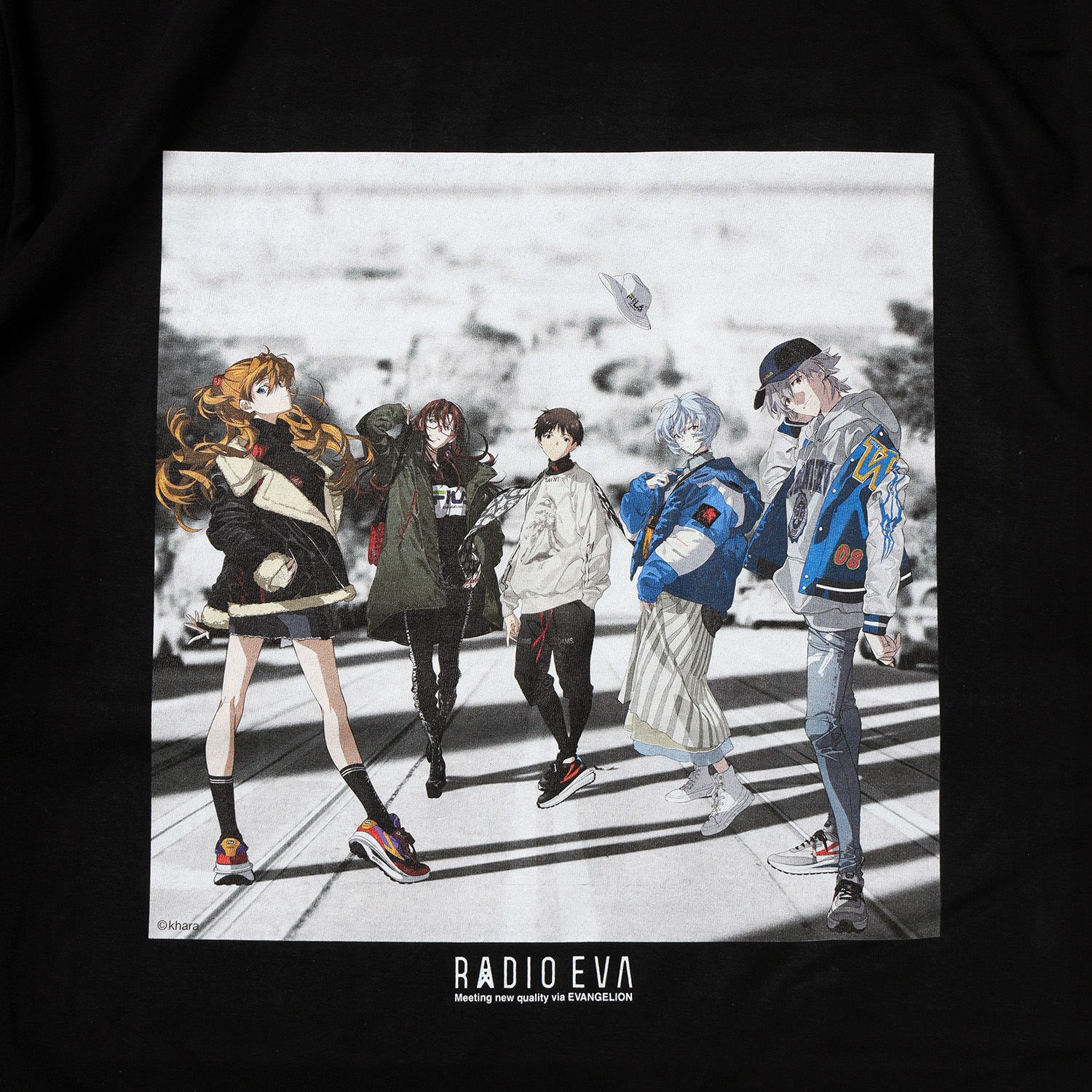RADIO EVA Illustration T-Shirt α(Mai Yoneyama) (BLACK(COLOR))