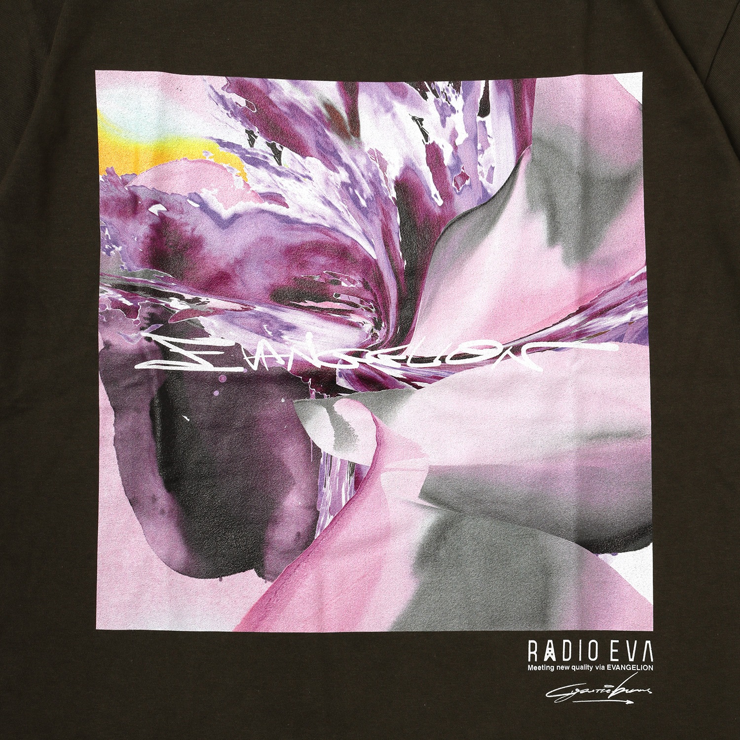 EVANGELION Painting T-Shirt by Cigarette-burns（OLIVE(EVA-08)）