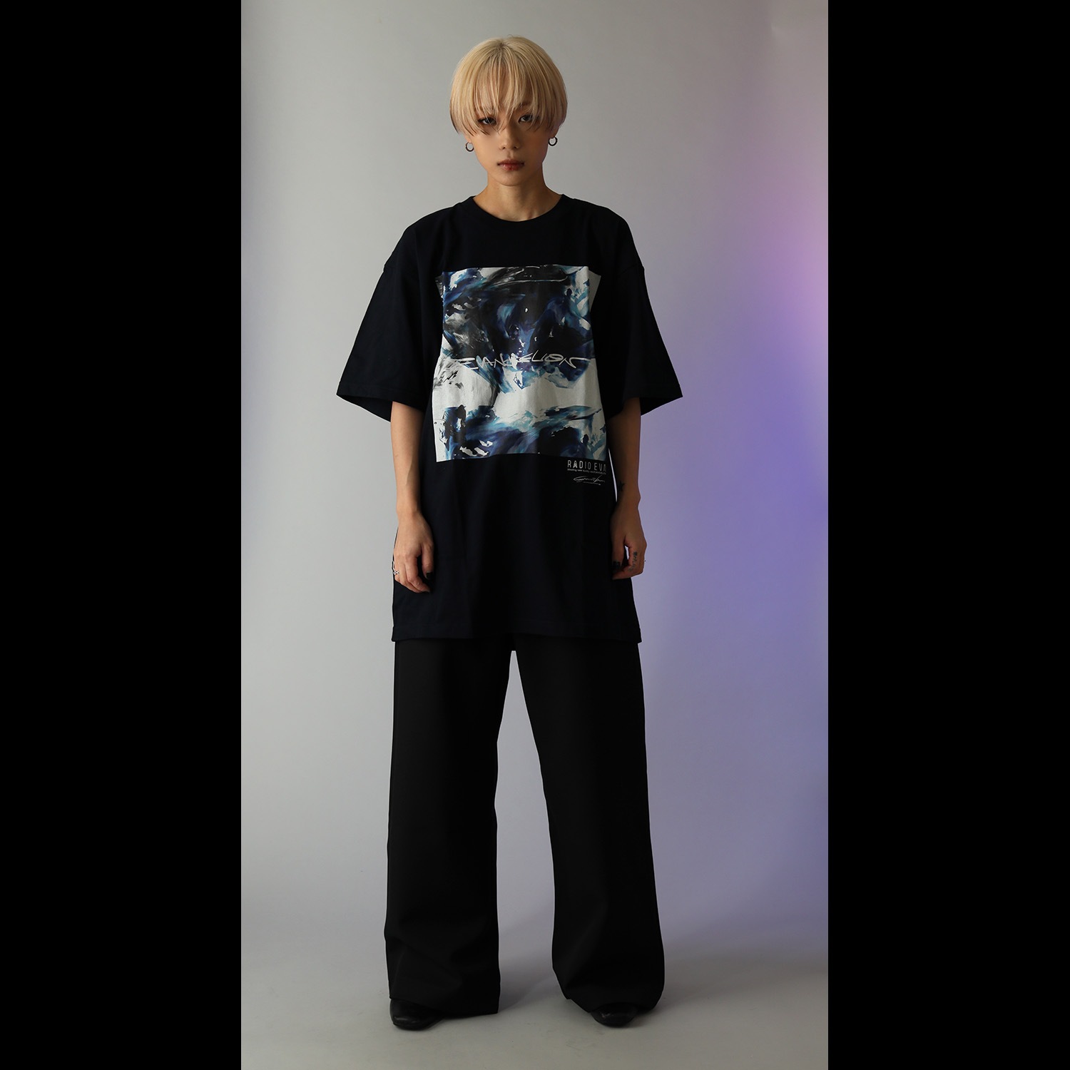 EVANGELION Painting T-Shirt by Cigarette-burns（NAVY(Mark.06)）